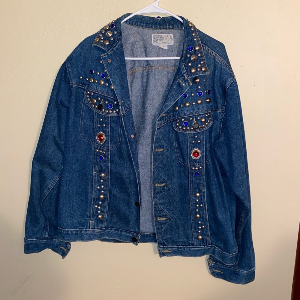 Jean jacket with silver jewels